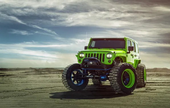 Picture Green, Front, Forged, Custom, Wrangler, Jeep, Wheels, Track, ADV1, Function