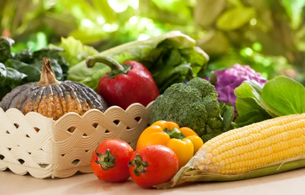 Picture photo, Vegetables, Pepper, Tomatoes, Food, Corn