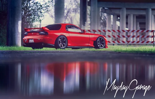 Picture red, Mazda, rear, RX-7