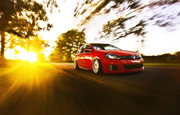 Picture tuning, in motion, volkswagen golf, sunlight, VW Golf