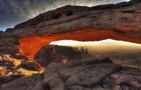 Picture landscape, mountains, nature, canyon, panorama, Utah, USA, America, Mesa Arch, state, Canyonlands National Park