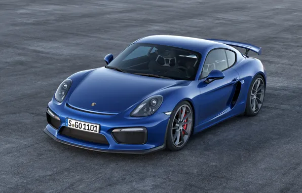 Picture blue, Porsche, Cayman, Porsche, the front, GT4, Caiman