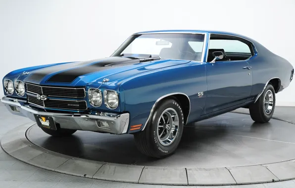 Picture blue, retro, Chevrolet, muscle car, chevrolet, muscle car, 1970, chevelle, chevy, Sevil