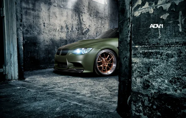 Picture wall, lights, tuning, BMW, BMW, green, tuning, the front, adv.1