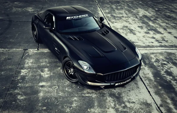 Picture black, mercedes, tuning, coupe, sls, amg, kicherer