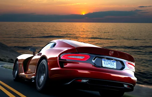 Picture Red, The evening, Speed, Dodge, Dodge, Red, Car, 2012, Car, Viper, Wallpapers, speed, GTS, Viper, …