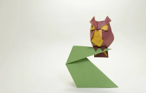 Picture paper, owl, origami