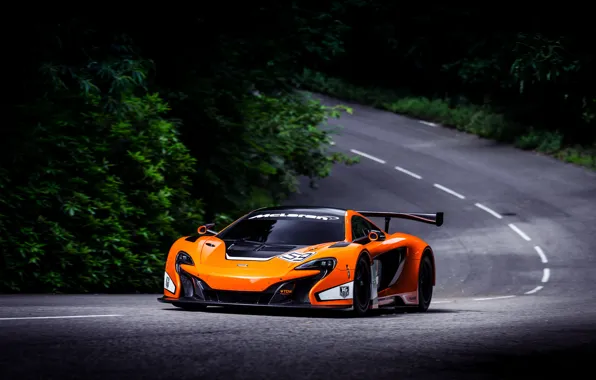 Picture McLaren, Auto, Road, Forest, Machine, Asphalt, Orange, Day, GT3, Sports car, 650S