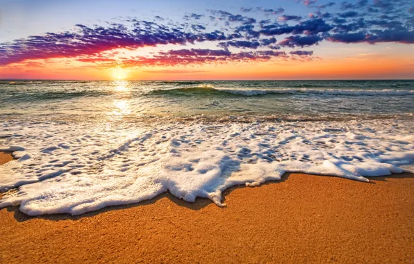 Picture sand, sea, beach, the sky, water, landscape, sunset, nature, the ocean, beach, sky, sea, ocean, …