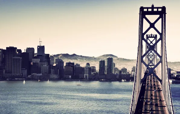Picture sea, water, machine, city, the ocean, home, bridges, skyscrapers, san francisco, San Francisco