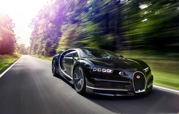 Picture car, Bugatti, logo, supercar, speed, asphalt, Chiron, Bugatti Chiron
