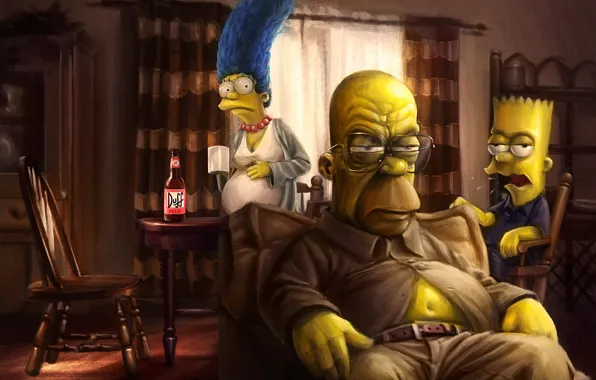 Picture Breaking Bad, marge, The Simpsons, Homer, Bart