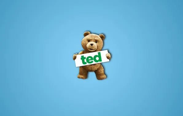 Wallpaper the film, the inscription, bear, TED images for desktop, section  минимализм - download