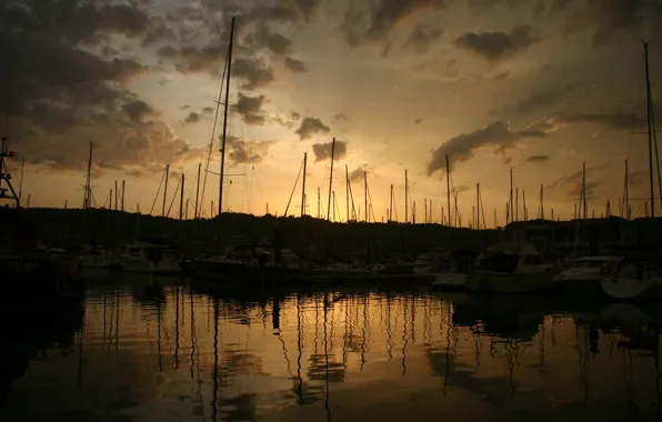 Picture landscape, Marina, Bay, boats, harbour