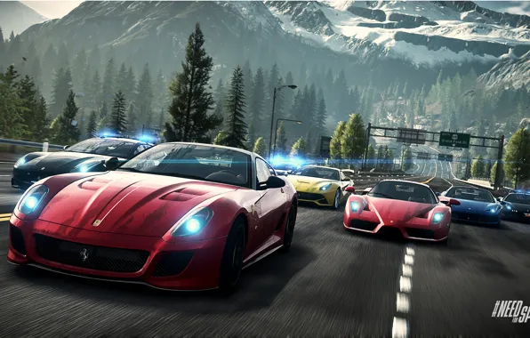 Picture Road, Mountains, Ferrari, Race, Landscape, Enzo, Group, 458 Italia, F12 Berlinetta, Need For Speed : …