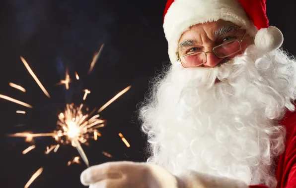 Picture smile, new year, beard, Santa Claus, smiling, Christmas background