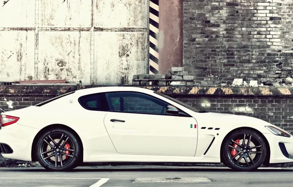 Picture Maserati, White, Maserati, Car, Car, GranTurismo, White, Wallpapers, Wallpaper, Sports car, Side, GranTurismo