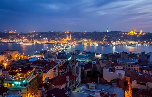 Picture the city, building, home, the evening, panorama, Istanbul, Turkey, Turkey, Istanbul, Turkey