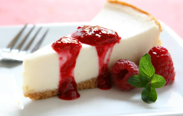 Picture berries, raspberry, cake, cake, dessert, cake, jam, sweet, cheesecake, piece
