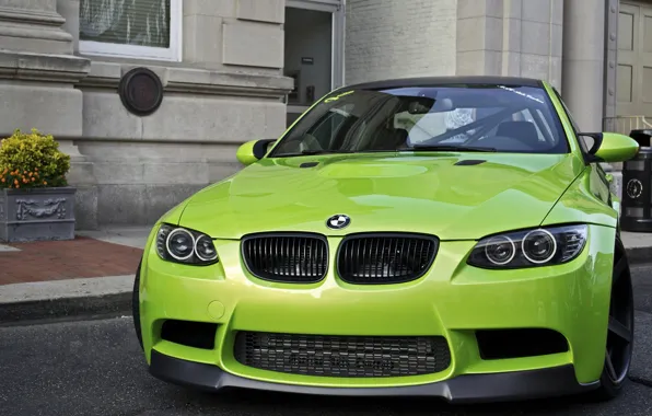 Picture Auto, BMW, Wall, House, Green, Tuning, Machine
