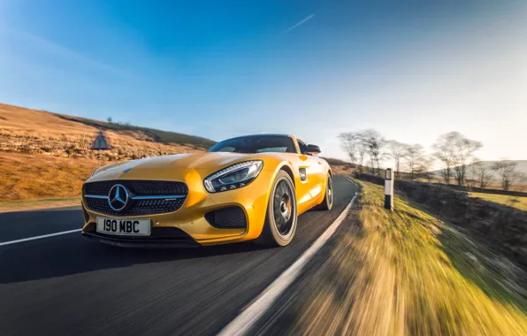 Picture yellow, Mercedes, Mercedes, AMG, AMG, UK-spec, 2015, GT S, C190
