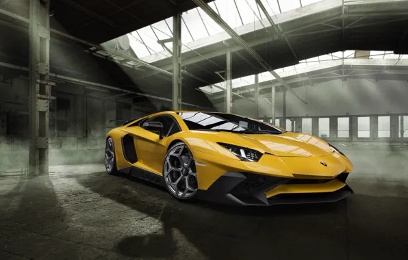 Picture car, machine, Lamborghini, wallpaper, auto, yellow, beautiful, the front, Aventador, Novitec, Torado, LP 750-4