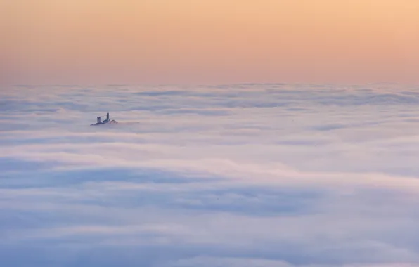 Picture landscape, fog, alba, Macerata, Mogliano, nuvole, fog