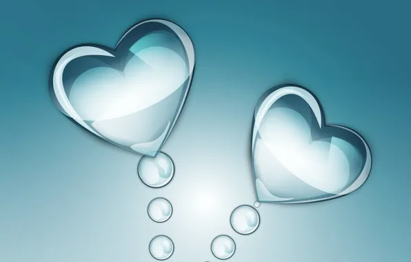 Picture abstraction, droplets, background, hearts