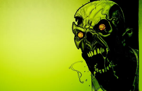 Picture green, green, Skull, zombies, horror, toxic, zombie