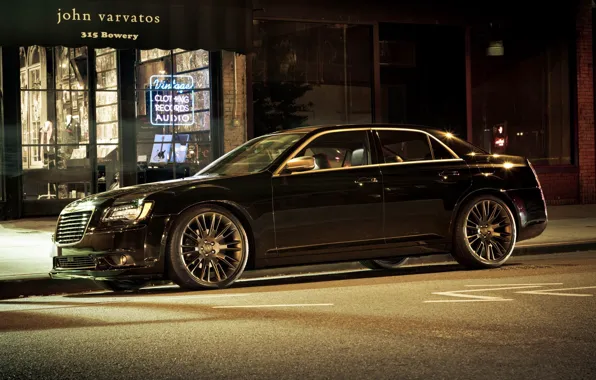 Picture night, city, the city, street, Chrysler, America, USA, night, street, america, usa, Chrysler, 300c