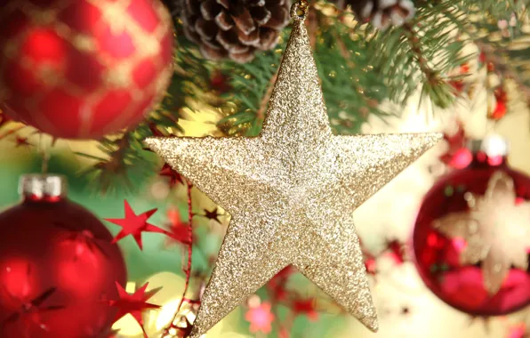 Picture decoration, holiday, toys, star, ball