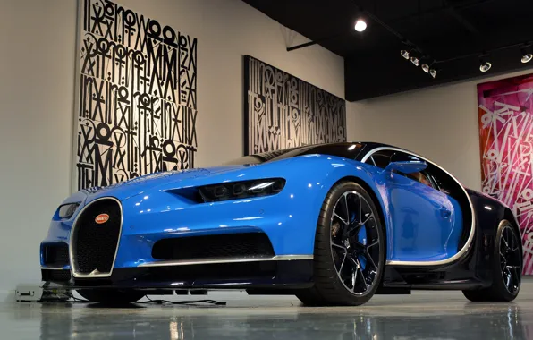 Picture Bugatti, Blue, Black, Chiron