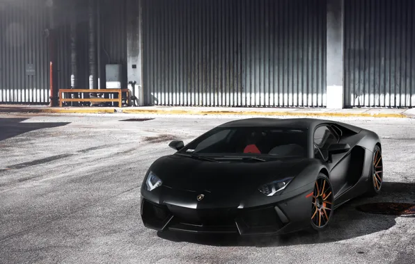 Picture black, Lamborghini, aventador, autowalls, Lamborghini LP700-4 Aventador