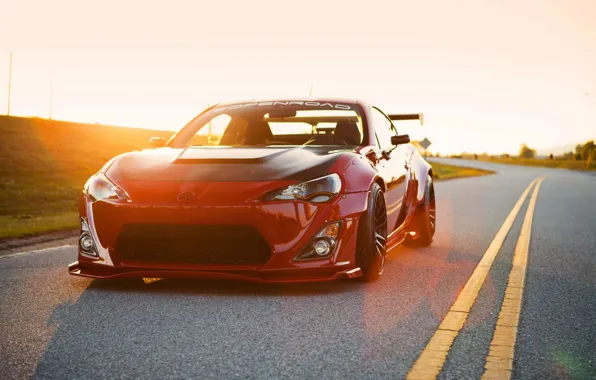 Picture car, tuning, red, toyota, tuning, brz, gt86, scion fs-r