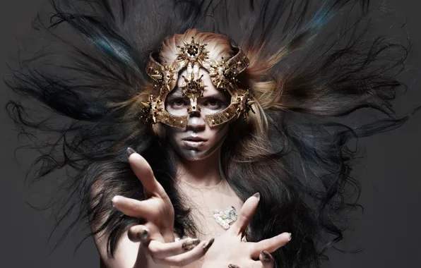Picture style, makeup, mask, hairstyle, photographer, singer, gesture, canadian, Hunger, 2015, Grimes, Rankin, Claire Boucher, Grimes