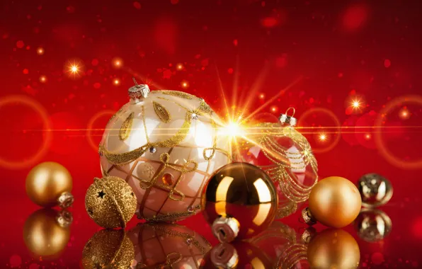 Picture decoration, balls, Shine, Christmas, New year, gold, New Year, decoration, 2016