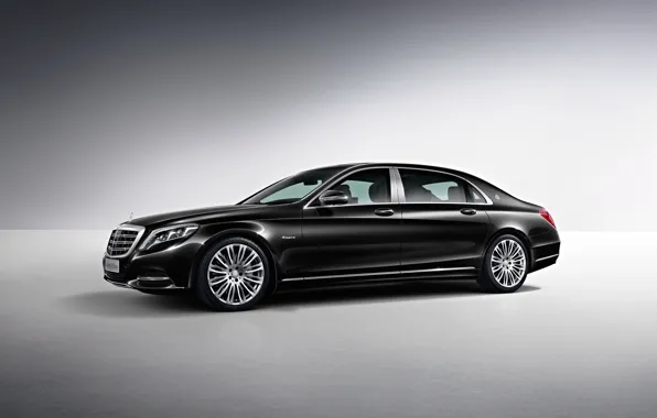 Picture black, Mercedes-Benz, Maybach, side, Mercedes, Black, S-Class, X222, 2015, S 500