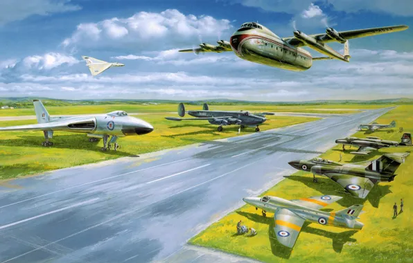 Picture aviation, figure, Aircraft, fighters, the airfield, RAF
