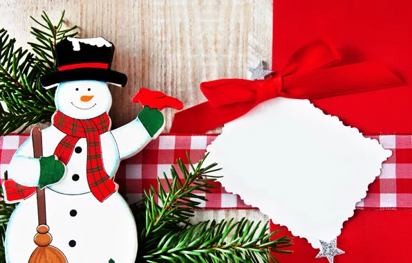 Picture New Year, Christmas, snowman, Christmas, decoration, Merry