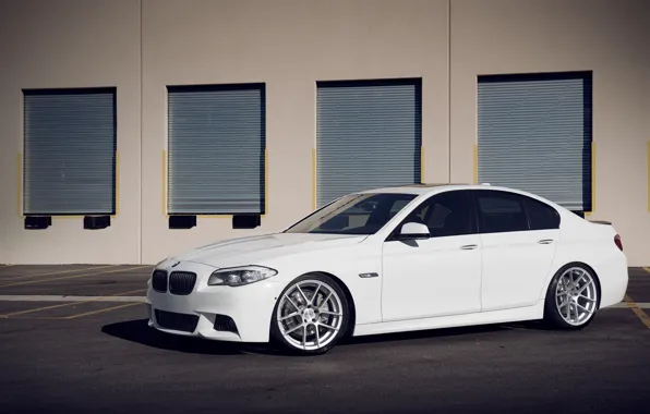 Picture white, BMW, BMW, white, garages, F10, 550i, 5 series