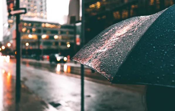 Picture drops, street, umbrella