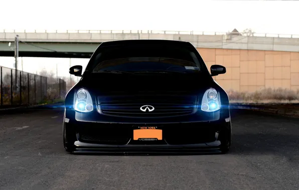 Picture Machine, Tuning, Black, Infiniti, Car, Infiniti, Car, Black, Wallpapers, Tuning, Beautiful, Wallpaper, The front, Voss, …