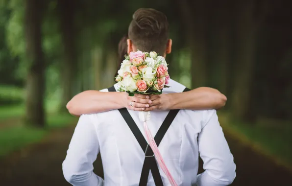 Picture bouquet, hands, wedding, wedding