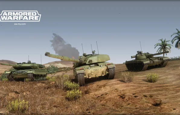 Picture desert, tanks, challenger 2, t-80, armored warfare, leopard 2A5