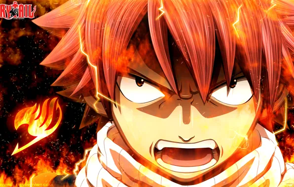 Picture fire, flame, anime, art, rage, Fairy Tail, Tale of fairy tail, Natsu Dragneel, deiviscc