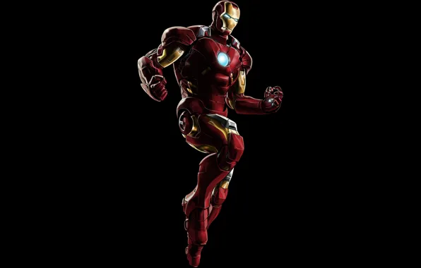 Picture metal, red, armor, Iron Man, pose, suit, uniform
