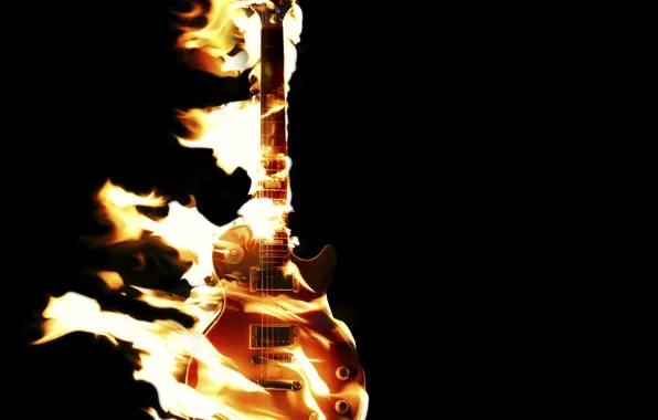 Picture energy, fire, guitar