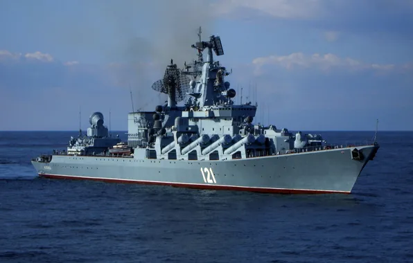 Picture Navy, cruiser, rocket, Guards, &quot;Moscow&quot;, The Black Sea Fleet, the project 1164