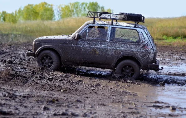 Picture dirt, jeep, SUV, offroad, Niva, VAZ-21213