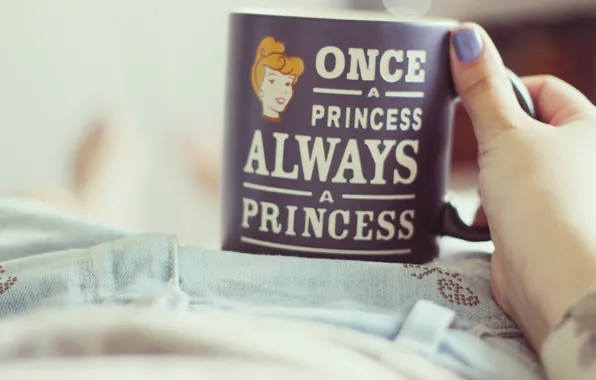 Picture the inscription, mug, Cup, Princess